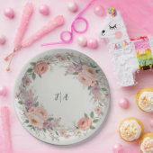 野エレガント花花結婚柄 ペーパープレート (パーティー)