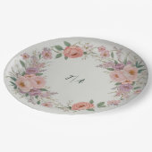 野エレガント花花結婚柄 ペーパープレート (アングル)