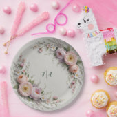 野エレガント花花結婚柄 ペーパープレート (パーティー)