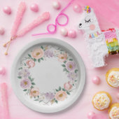 野エレガント花花結婚柄 ペーパープレート (パーティー)