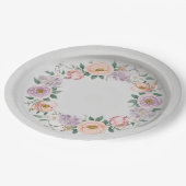 野エレガント花花結婚柄 ペーパープレート (アングル)