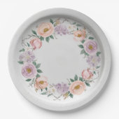 野エレガント花花結婚柄 ペーパープレート (正面)