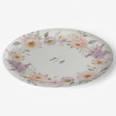 野エレガント花花結婚柄 ペーパープレート (アングル)