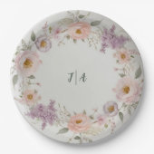 野エレガント花花結婚柄 ペーパープレート (正面)