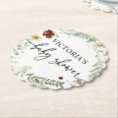 野エレガント花赤ちゃんシャワー ペーパーコースター (アングル)