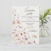 野エレガント花赤面卒業パーティー 招待状 (スタンド正面)