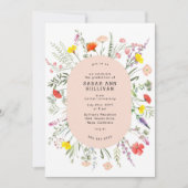 野エレガント花赤面枠卒業招待状 招待状 (正面)