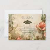 野エレガント花開花卒業パーティー サンキューカード (正面)