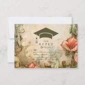 野エレガント花開花卒業パーティー 出欠カード (正面)