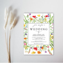 野エレガント花骨書道結婚の 招待状