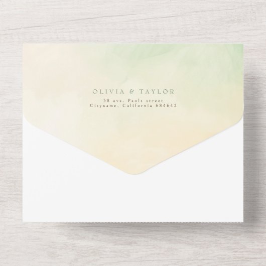 野エレガント花鮮やかの結婚夏 オールインワン招待状 (裏面)