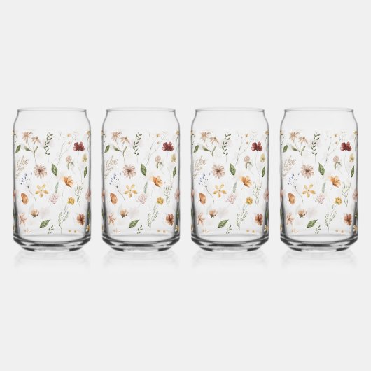 野エレガント花 ガラス缶 (正面)