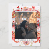 野エレガント花 | 写真素朴の結婚数 招待状 (裏面)