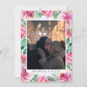 野エレガント花 | 写真素朴の結婚数 招待状 (裏面)