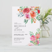 野エレガント花 | 写真素朴の結婚数 招待状 (スタンド正面)