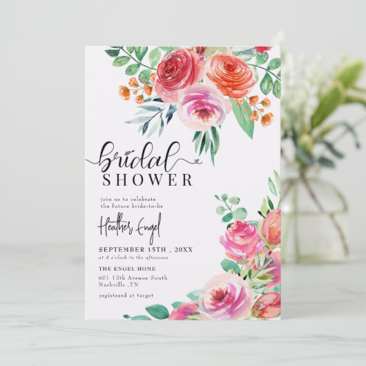 野エレガント花 | 春サマーブライダルシャワー 招待状 (スタンド正面)