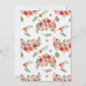 野エレガント花 | 春サマーブライダルシャワー 招待状 (裏面)