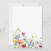 野エレガント花 | 水彩ブライダルシャワー 招待状 (裏面)