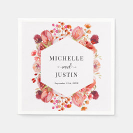 野エレガント花 | Boho フローラル スタンダードカクテルナプキン
