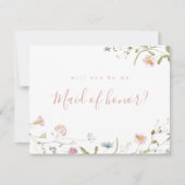野エレガント草を食うとメイド・オブ・オーナー（花嫁付き添い人） 招待状 (正面)