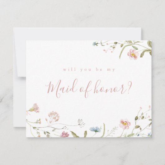 野エレガント草を食うとメイド・オブ・オーナー（花嫁付き添い人） 招待状 (正面)