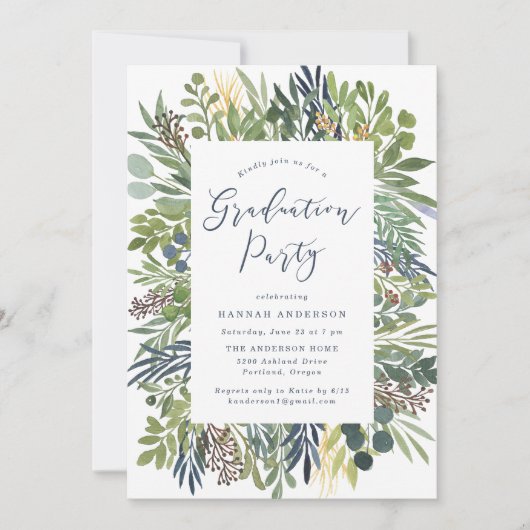 野エレガント草卒業党 招待状 (正面)