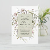 野エレガント草植物六十バートデイ 招待状 (スタンド正面)