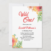 野エレガント草植物学フローラ1歳 招待状 (正面)