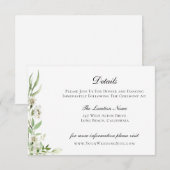 野エレガント草植物学結婚詳細 招待状 (正面/裏面)