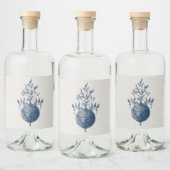 野エレガント草植物線芸術 リキュールボトルラベル (ボトル)