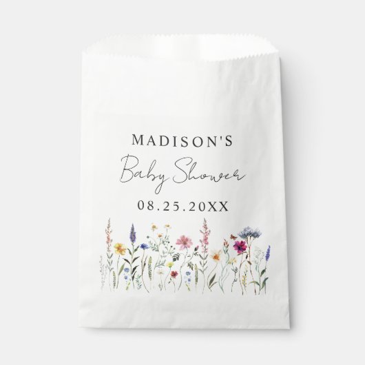 野エレガント草牧草地の赤ちゃんシャワー フェイバーバッグ (正面)