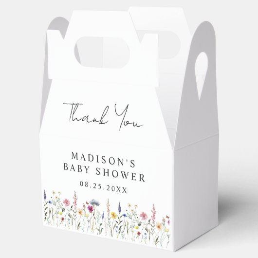 野エレガント草牧草地の赤ちゃんシャワー フェイバーボックス (オープン)