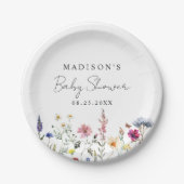 野エレガント草牧草地の赤ちゃんシャワー ペーパープレート (正面)