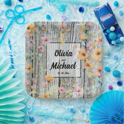 野エレガント草素朴な白檀 ペーパープレート (パーティー)