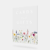 野エレガント草草花のカードとギフト アクリルサイン (傾斜)