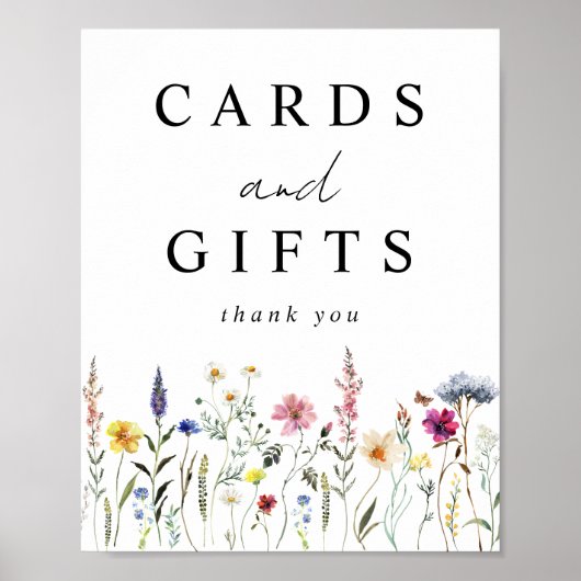 野エレガント草草花のカードとギフト ポスター (正面)