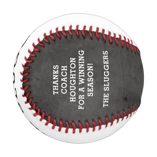 野カスタム球チームのコーチ、感謝の贈り物 野球ボール (正面左)