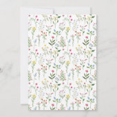 野カラフルモダン花結婚の表番号 招待状 (裏面)