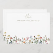 野カラフル素朴花ブライダルシャワー アドバイスカード (正面/裏面)