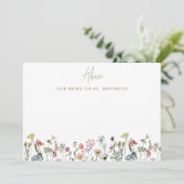 野カラフル素朴花ブライダルシャワー アドバイスカード (スタンド正面)