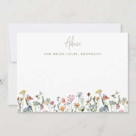 野カラフル素朴花ブライダルシャワー アドバイスカード