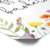 野カラフル花のラッフルバスケット ポスター (角)