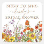 野カラフル花の国のフローラ恋しく思へ スクエアシール (正面)