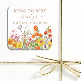 野カラフル花の国のフローラ恋しく思へ スクエアシール