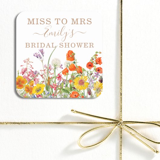 野カラフル花の国のフローラ恋しく思へ スクエアシール