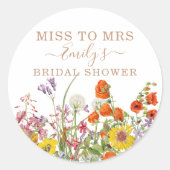 野カラフル花の国のフローラ恋しく思へ ラウンドシール (正面)