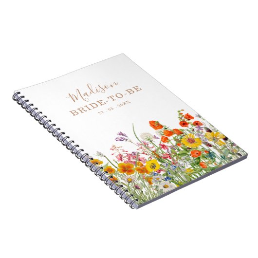 野カラフル花の国パーソナライズされた結婚の ノートブック (右側)