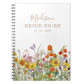 野カラフル花の国パーソナライズされた結婚の ノートブック (正面)