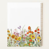 野カラフル花の国パーソナライズされた結婚の プランナー手帳 (裏面)