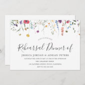 野カラフル花の結婚リハーサル 招待状 (正面/裏面)